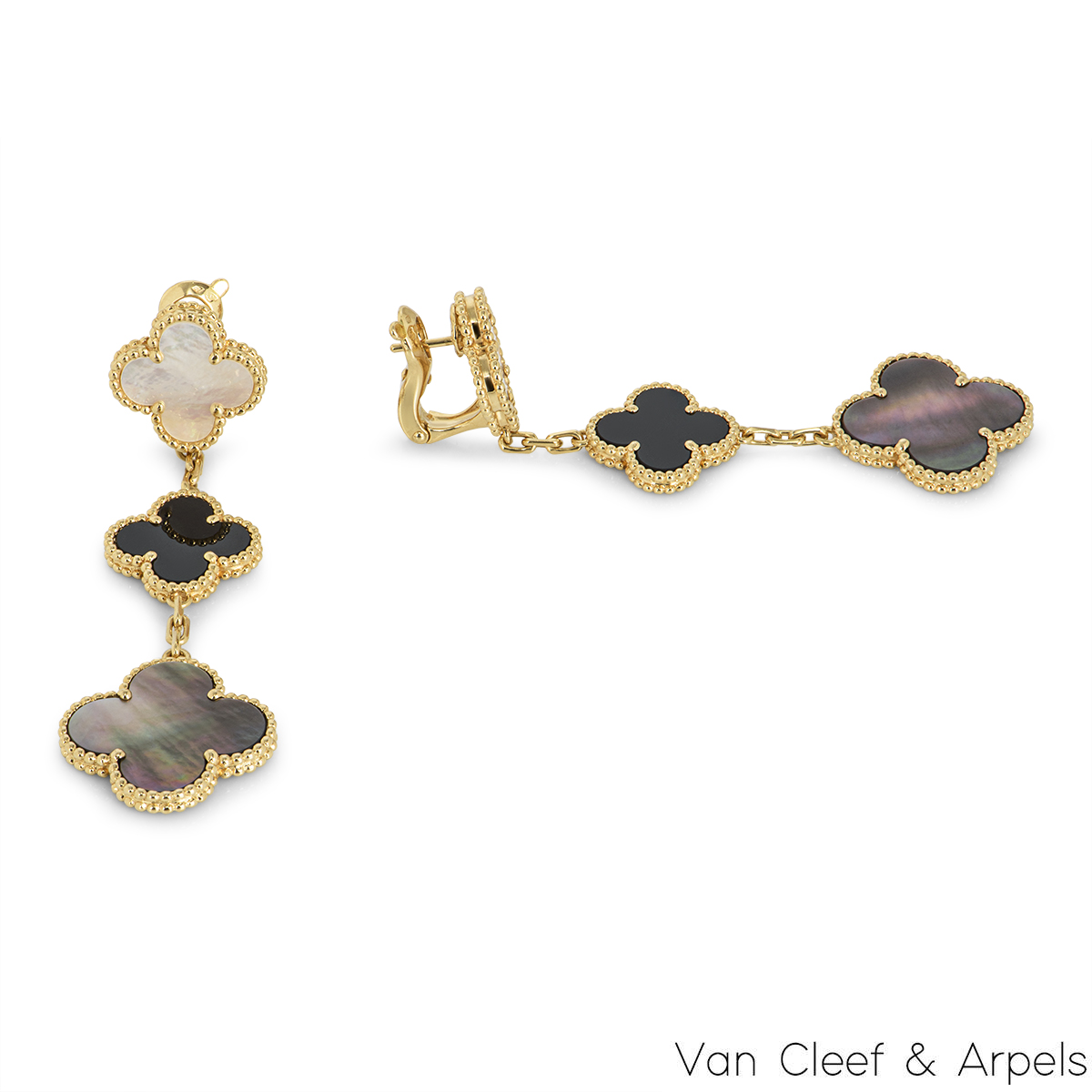 Magic alhambra yellow gold earrings Van Cleef & Arpels Burgundy in Yellow  gold - 24243262